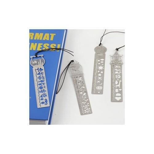 Kawaii Beautiful Fairy Tale Creative Hollow Ultra-thin Metal Ruler Bookmark Rulers Student Prizes Korean Creative Stationery