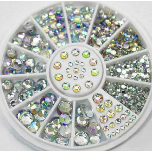 LOLEDE Mixed Round Stone Nail Rhinestone Small Irregular Beads Manicure 3D Nail Art Decoration In Wheel Accessories 7777