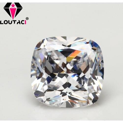 LOUTACI Nice Looking Jewelry Gemstone 5A White Cushion Cubic Zirconia For Sale Middle Size 5X5-10X10mm
