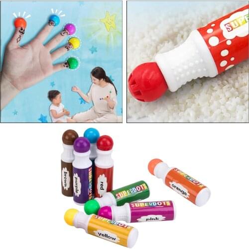 8 Colors Dot Markers Paint Dauber Bingo Dabbers Washable Non-Toxic Water-Based Dot Markers for Kids Painting Art Craft Supplies