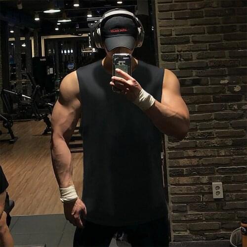 Mens Tank Top New Brand Solid Cotton High Quality Muscle Shirt Bodybuilding Singlets Fitness Sleeveless Vest Men Tanktop
