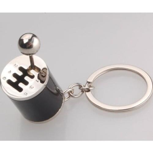 Metal 6-Speed Removable Car Gearbox Gearshift Maual Shifter Knob Turbo Keychain Key Ring Keyfob Holder for honda bmw audi toyota