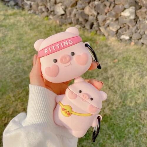 Cartoon Pink Piggy Apple AirPods1/2/3Pro Protective Cover Bluetooth Wireless Headset Silicone Unisex Variety Of Specifications