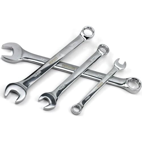 8pcs Combination Wrench Set with Roll-up Storage Pouch Chrome Vanadium Steel Polished Spanner Set Metric 6mm to 19mm