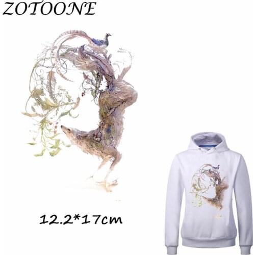 ZOTOONE Retro Mystery Fox Patch for Clothing Iron-On Garment Heat Transfer Badges Diy Accessory T Shirt Deco Applique Patches C