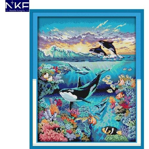 NKF Underwater world animal style counted needlepoint patterns free printable counted cross stitch patterns for home decoration