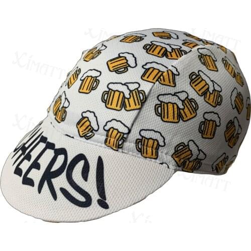 New Style Summer Beer Cycling Hat XIMATT White Quick Drying Men And Women Wear Team Pro Bicycle Cap Polyester Breathable