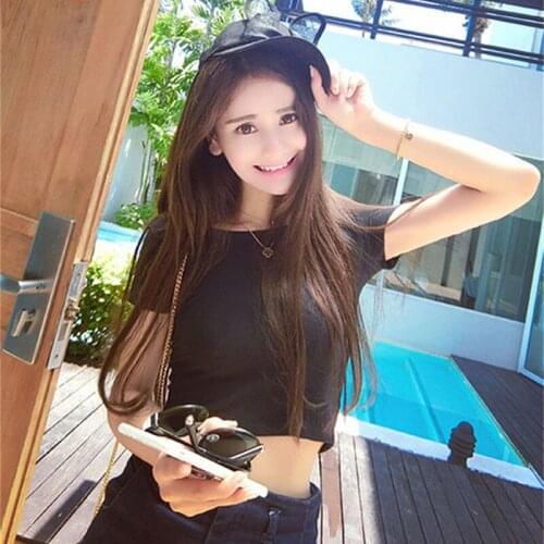 New Short Sleeves Tops Sexy Women Basic Tees Cropped Tops Fashion Slim Brand Fitting Tank Tops Corset Clubwear Blusa