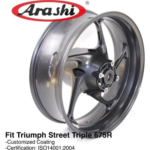 Arashi Rear Wheel Rim For Triumph Street Triple 675 R 675R 2013 2014 2015 Motorcycle Rear Rim Black Gold Accessories