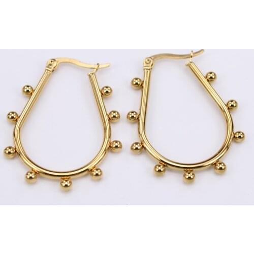 Wholesale 5 options Ladies popular style Features Diameter 33mm Stainless steel Hoop earrings LH861
