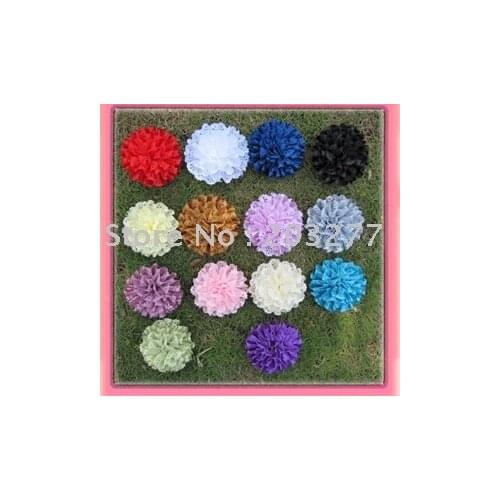 Wholesale - 24pcs/lot 14colors for your choose 4'Satin ribbon flowers Free Shipping
