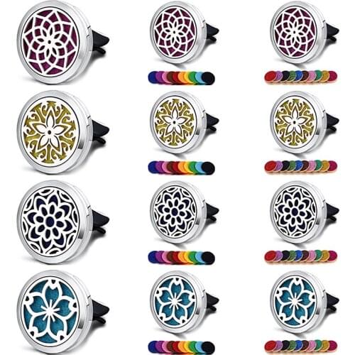 Flower Car Air Freshener Essential Diffuser Magnetic Locket Stainless Steel Perfume Aromatherapy Pendant Dropshipping