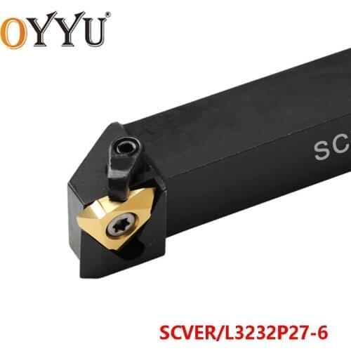 OYYU SCVER3232P27-6 SCVEL3232P27-6 use Carbide Inserts 27VER VNR Lathe Turning Tool Holder SCVER 3232 Grooving CNC Cutter Shank