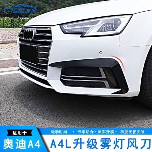 Lively2021 Fit For 17-19 New Audi A4l Eyebrow S4 Front Bar Wind Knife Fog Lamp Frame Decorative