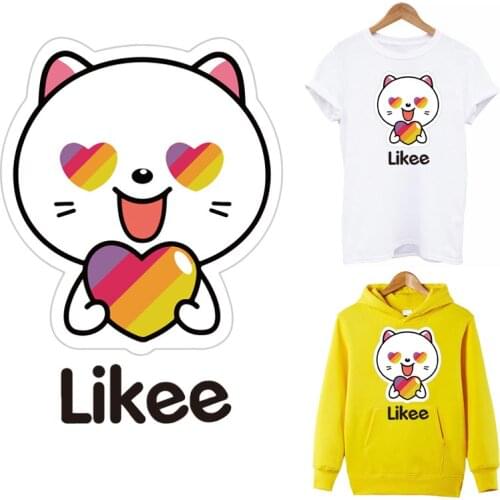 Cute Cat Patch Iron Sticker On Clothes DIY A-level Washable Thermal Heat Transfers Applique Fashion Likee app Patches Decoration