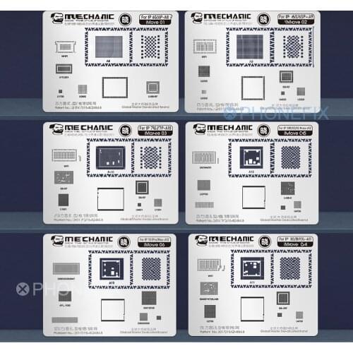 Mechanic iMOVE Series Steel Stencils Reballing for iPhone A8-A13 BGA Reballing Stencil Template IC Chips Electronic Components