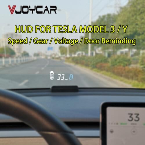Vjoy HUD F100 Head Up Display Speed Projector Speedometer Turning Light Gear Guide Battery display for Tesla Model 3 Car Access