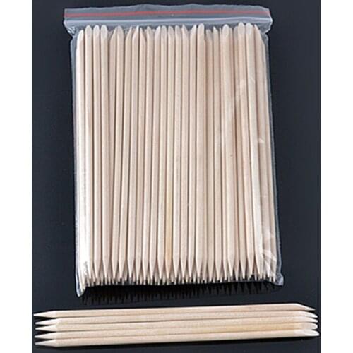 100pcs/bag Nail Art Orange Wood Stick Cuticle Pusher Remover for Nail Art Care Manicures Angled Orange Sticks Nail Art Tools