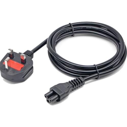 2Pcs1.8M UK Power Cord Plug 3 Prong Ac Power Cord 13A 250V With fuse 3 x 0.75 m2 Wall Cord Power Cable Ac Adapter For Laptop