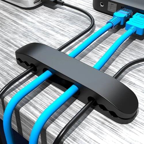 3pcs Cable Organizer Silicone USB Cable Winder Desktop Tidy Management Clips Cable Holder for Power Cord Date Wire Organizer