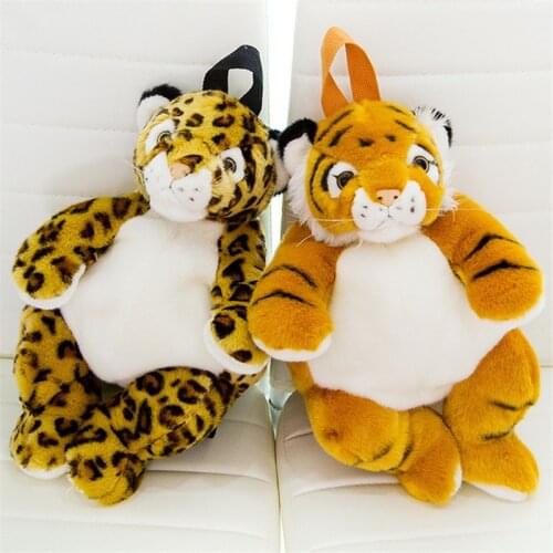 40cm Kid Giraffe Panda Plush Toy Elephant Phone Bag Zoo Simulation Tiger Schoolbag Leopard Shoulder Backpack Child Birthday Gift