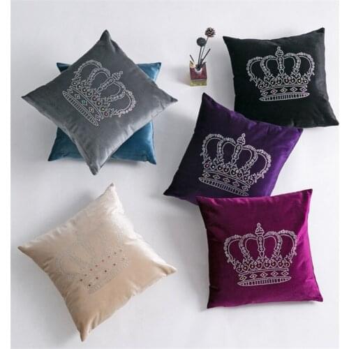 45x45cm Crown Sofa Pillowcase Pink Cushion Cover Throw Pillow Case Home Sofa Bed Chair Decoration 17.72x 17.72inch