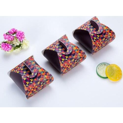 50pcs Color Three-dimensional Folding Wedding Favor Box Sweet Gift Candy Boxes for Wedding Baby Shower Birthday Party Supplies