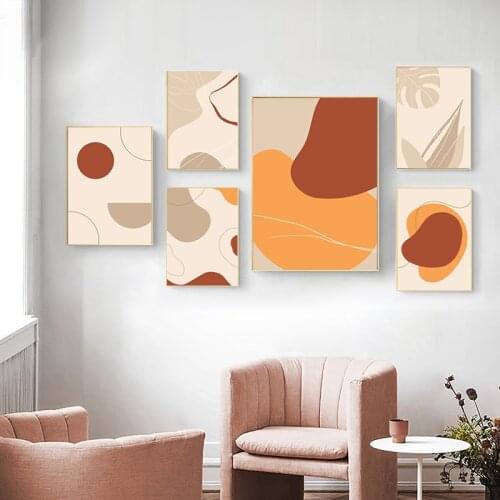 Abstract Geometric Wall Art Sun Moon Mountain Landscape Canvas Painting Nordic Posters and Prints Pictures for Living Room Decor