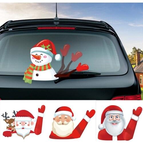 Car Sticker Christmas Rear Wiper Santa Claus Shake Arm Decal Sticker Gift Decoration Tag Car Accessories Car Stickers And Decals