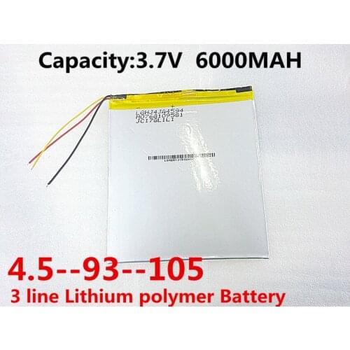 Free shipping)Polymer lithium battery 3.7 V,4594105 6000MAH Apply to dual-core P85 P85HD V972 V971 four cores