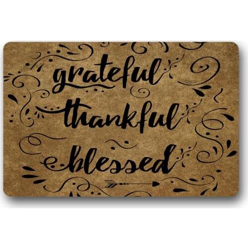 "Grateful thankful blessed " holiday door mats outside Carpet Anti-slip rubber Door Mat Decorations Home Party Mats entryway rug