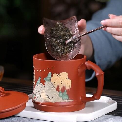 Large-capacity Handmade Purple Sand Cup Teacup with Lid for Men and Women Mugs Coffee Cups Tea Cup
