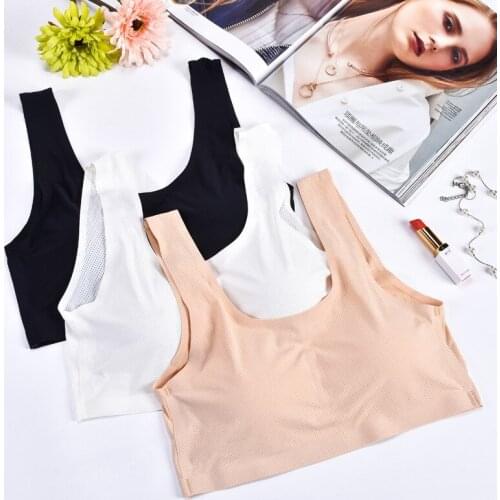 Lady Seamless Tube Top Breathable Full Cup Wire Free Sleep Bra One Size Women Removable Chest Pad Underwear Black White Nude