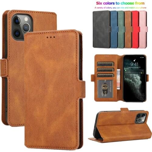 Case For iPhone 12 Mini 12 11 Pro Max Business PU Leather Flip Wallet Case Protection Shockproof Phone Cover Card Stand Slot