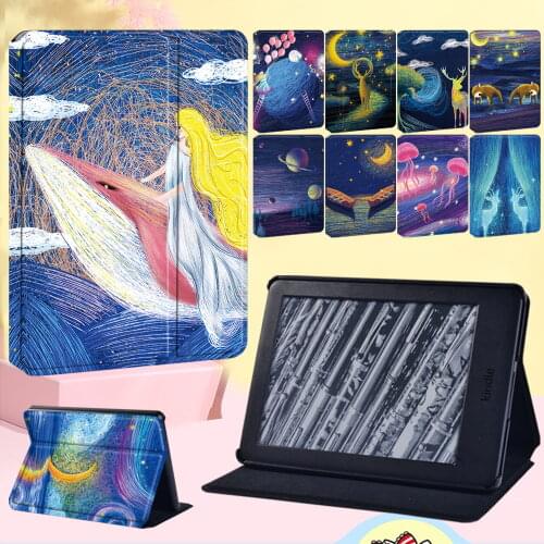 Tablet Cover Case for Amazon Kindle EReader Kindle (8th Gen/10th Gen)/Paperwhite 1 2 3 4 - Anti-fall Painting Flip Tablet Case