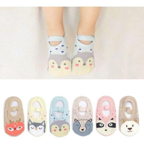 Childrens Animal Cartoon Bear Panda Deer Socks Baby Girl Cute Anti-Slip Floor Boat Socks Infant Todler Short Socks Boy Clothing