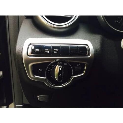 For Mercedes Benz GLC 2016 1PC ABS Chrome GLC260 Frame Headlight Adjustment Trim Cover Moldings Car Styling Accessories