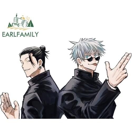EARLFAMILY 13cm x 7.9cm for Jujutsu Kaisen Car Stickers DIY Vinyl Waterproof RV VAN Trunk Laptop Decoration Decal for Trunk