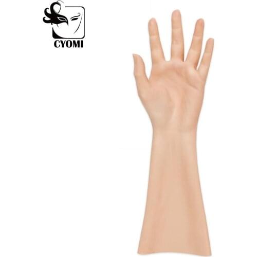 CYOMI Highly Simulated Skin Artificial Arm 40CM Silicone Female Gloves Hand Sleeve Cover Scars crossdresser transgender