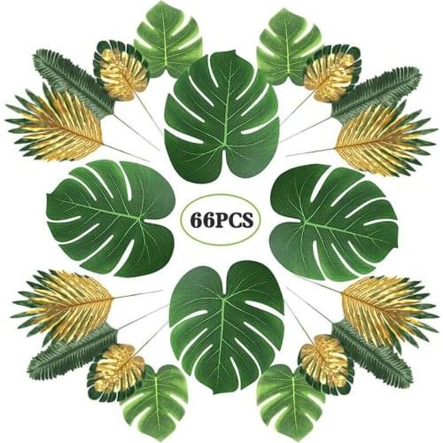 Artificial Palm Leaves Tropical Plant Leaves Jungle Beach Theme Party Hawaiian Luau Party Decorations Table Home Decoration