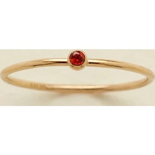 Birthstone Ring 18K Gold Stacking Dainty Gemstone Birthstone Zirconia Minimalist Ring Jewelry Gift for Her Mothers Day