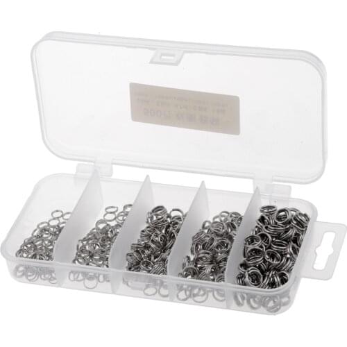 500pcs Heavey Duty Split Rings Fishing Solid Stainless Steel Double Loop Ring Terminal Tackle for Fisherman