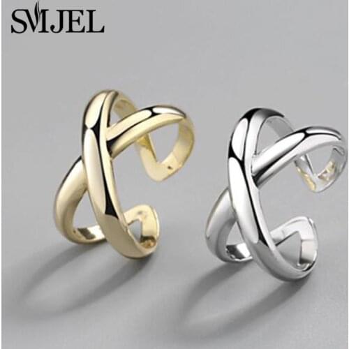 Unique Design X shape Cross Ring For Woman Female Fashion Punk Statement Rings Infinity Sign Jewelry Biker Men Party Gifts