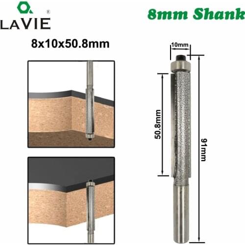 1pc 8mm Shank 2" Flush Trim Router Bit with Bearing for Wood Template Pattern Bit Milling Cutter Dremel Woodworking Tool 02081