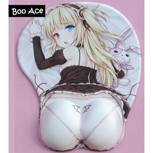 Hasegawa Kobato Anime Mouse Pad Sexy Big Soft Breast 3D Gaming Mouse Pad Silicone Gel Filled H3.2cm 2WAY Fabric Free shipping