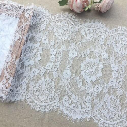 Wide 32CM bone line eyelashes lace openwork lace fabric DIY high-end clothing dress skirt accessories