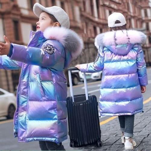 Baby Girl Boy Hooded Jacket Cotton Padded Thick Winter Toddle Teens Loose Down Jacket Fur Hooded Coat Baby Clothes Outwear 5-16Y