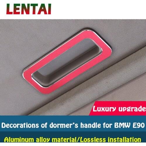 LENTAI 1pcs Auto Car Styling Aluminum Alloy Sunroof Window Handle Frame Cover Stickers For BMW E90 E91 E92 3 series Accessories