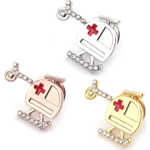 Doctor Medical Series Emergency Helicopter brooches Ambulance Enamel Pins Collection Hospital Organ Button Collar Badge Jewelry