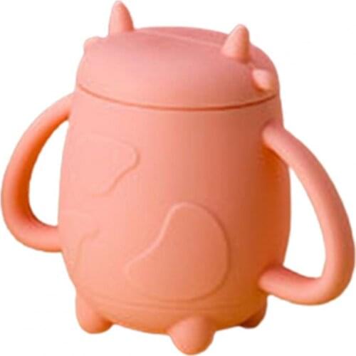 Sippy Cup with Lid Multifunctional Silicone Kids Cartoon Water Cups Toddler Large Diameter Drinking Mug Lovely Birthday Gift